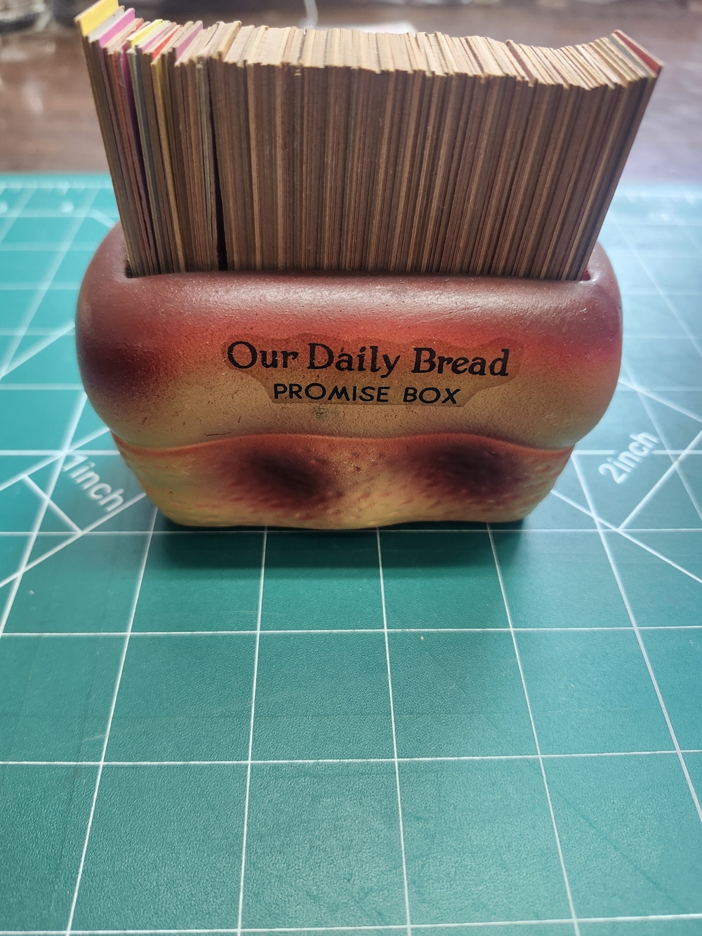 Vintage Ceramic Our Daily Bread Promise Box with Cards